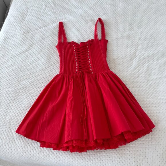 HOUSE OF CB PIETRA CHERRY RED CORSET MINI DRESS XS - Picture 3 of 6